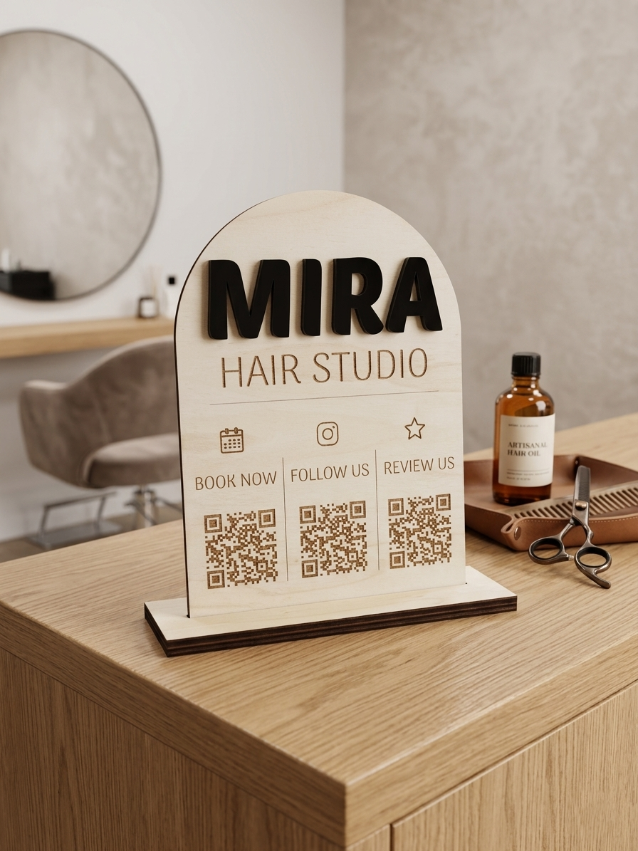 Personalized QR Code Business Sign for Google Reviews, Booking & Social Media - Image 2