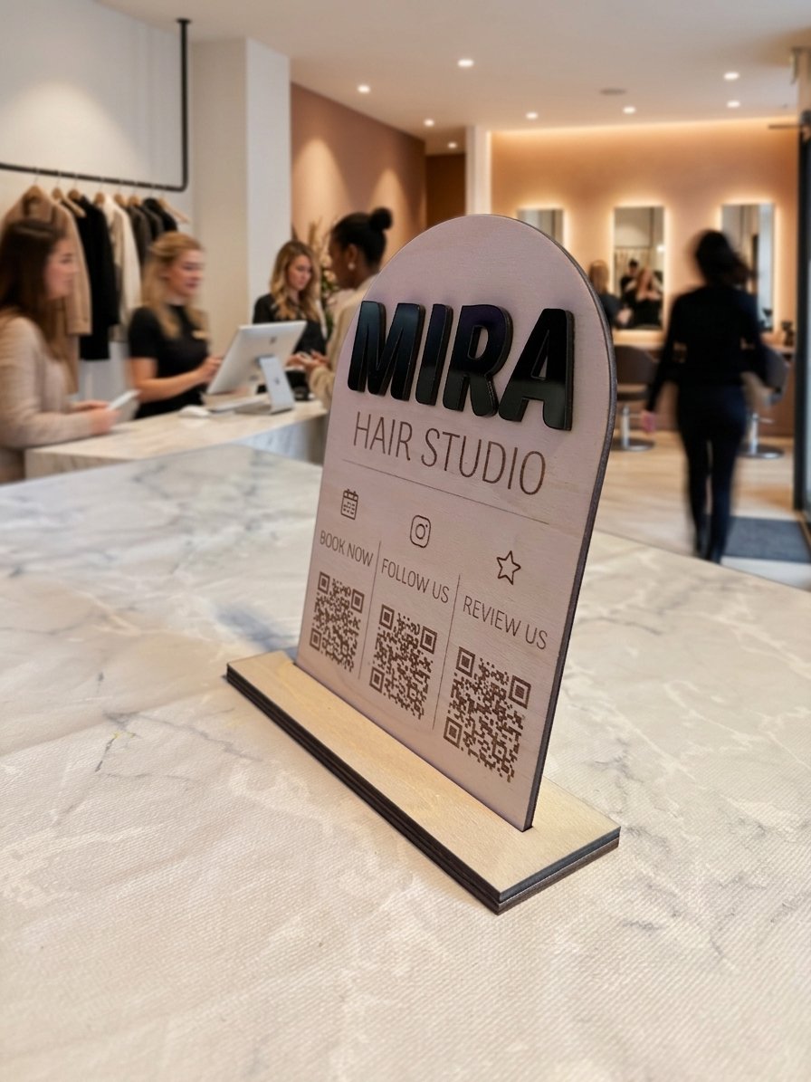 Personalized QR Code Business Sign for Google Reviews, Booking & Social Media - Image 9