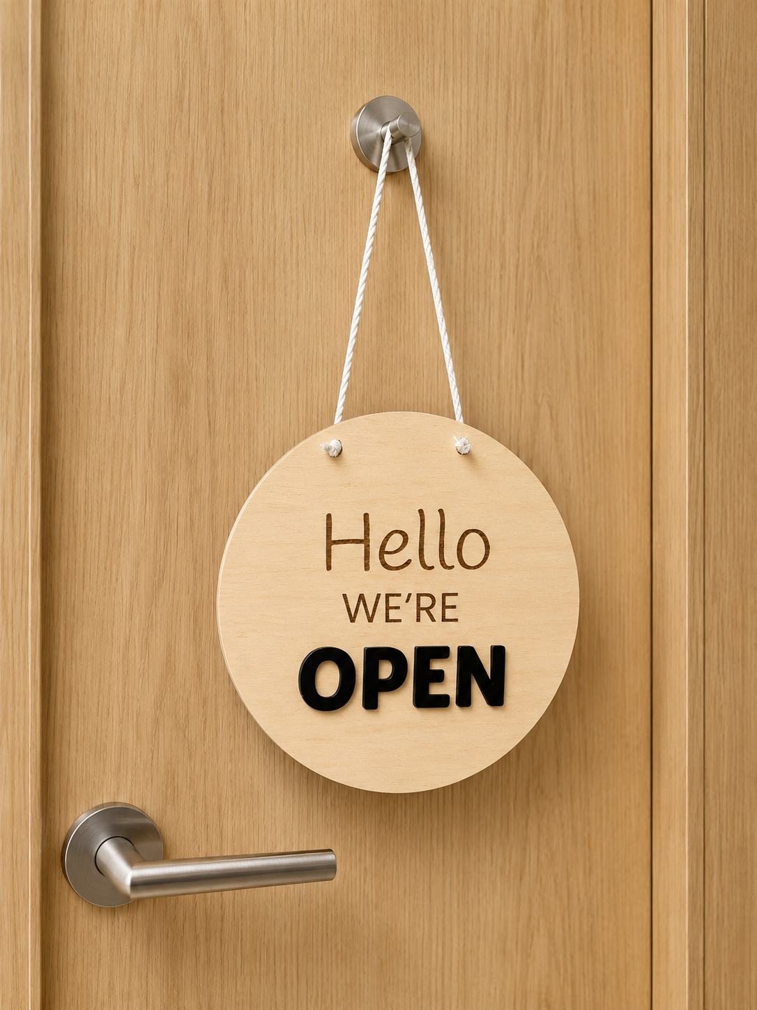 Open Closed Sign for Business – Double-Sided Wooden Door Sign - Image 5