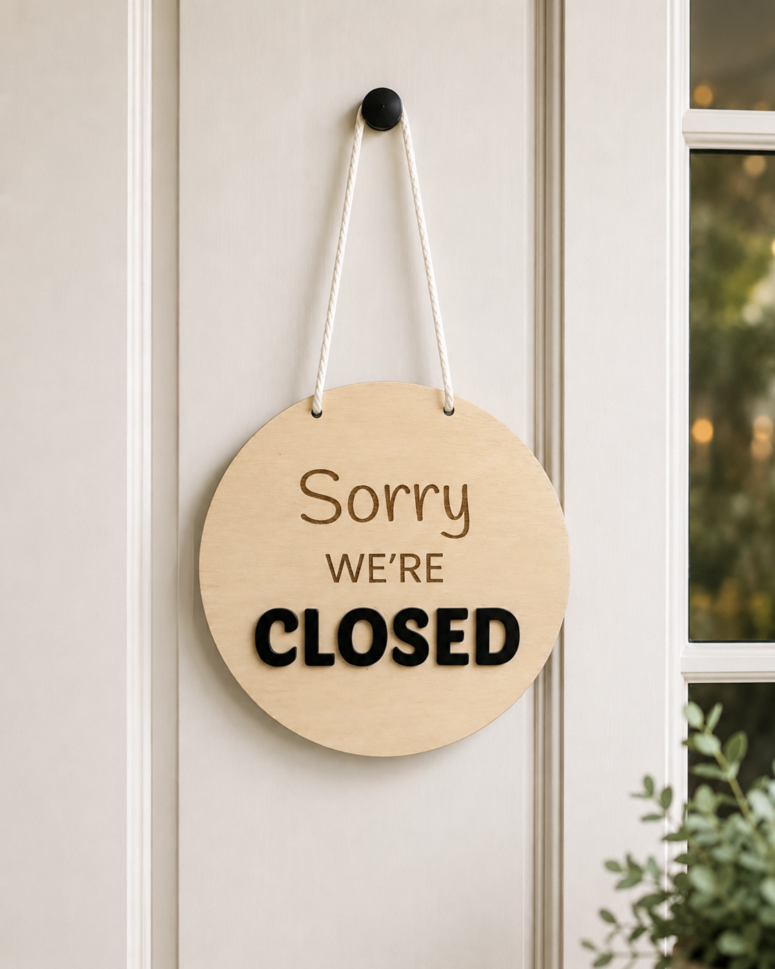 Open Closed Sign for Business – Double-Sided Wooden Door Sign - Image 11