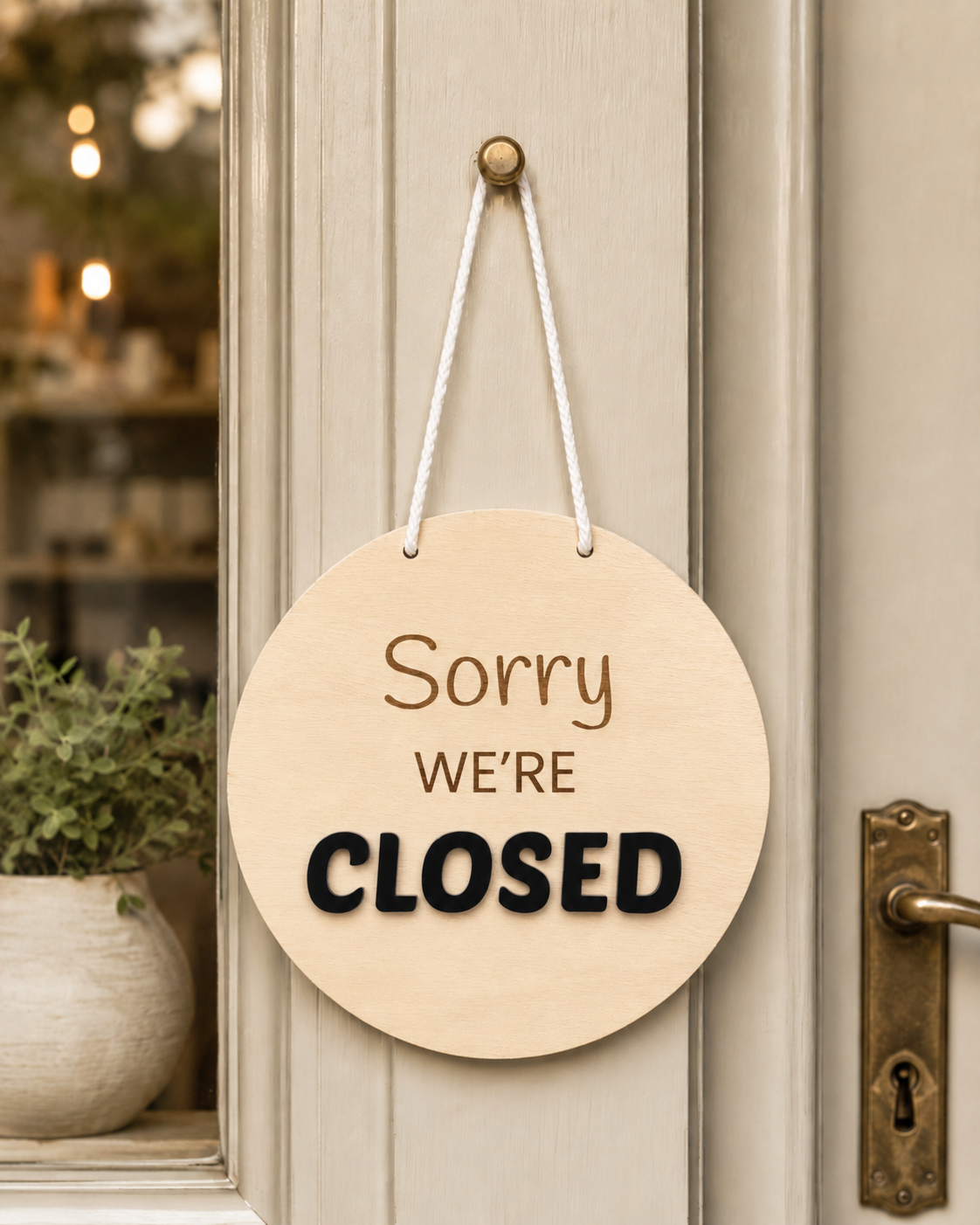 Open Closed Sign for Business – Double-Sided Wooden Door Sign - Image 6