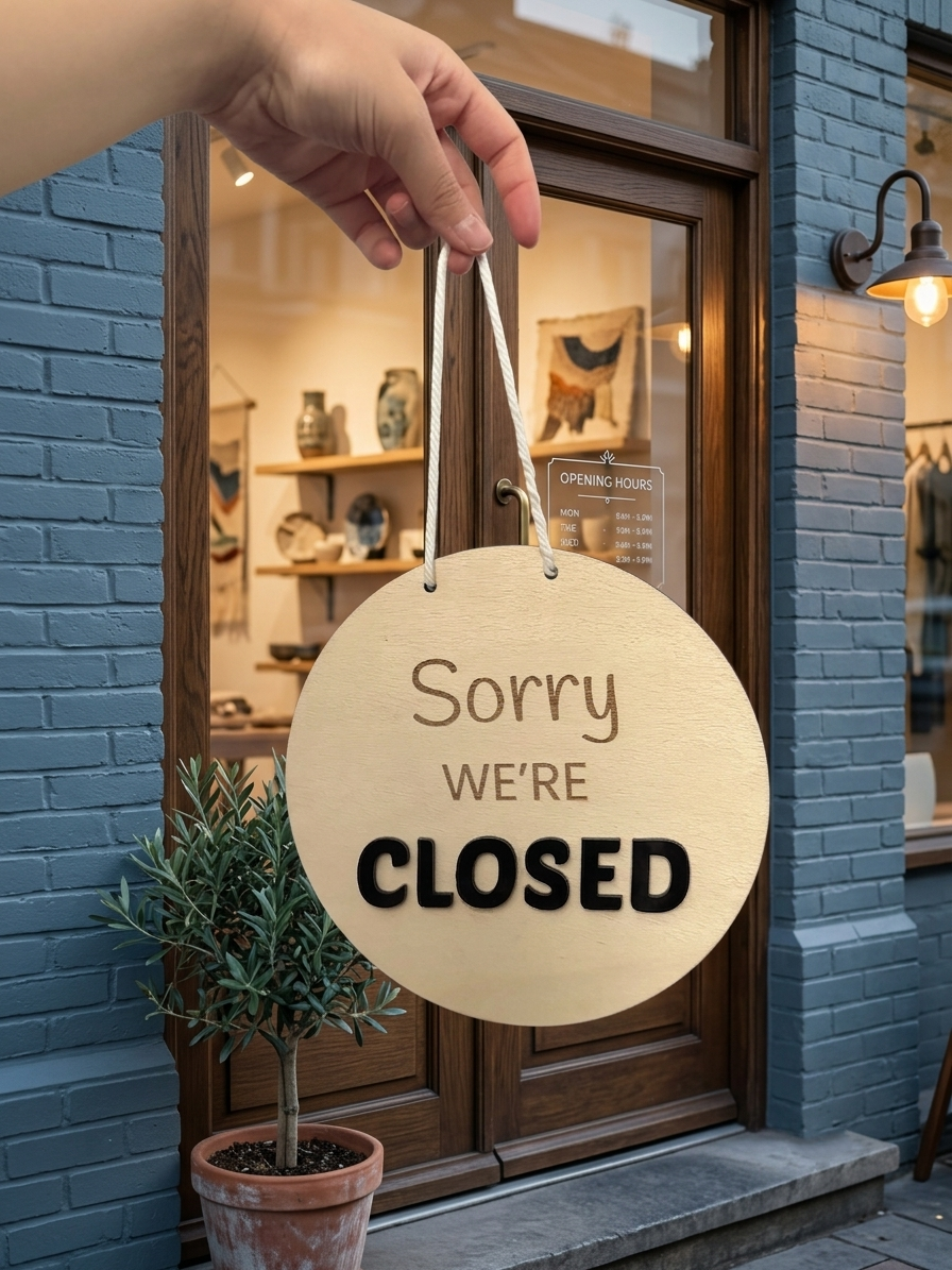 Open Closed Sign for Business – Double-Sided Wooden Door Sign - Image 2