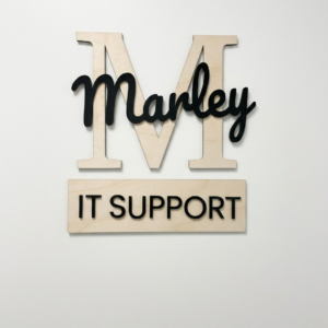 Custom Business Sign – Personalized 3D Office Wall Sign with Name, Initial & Job Title